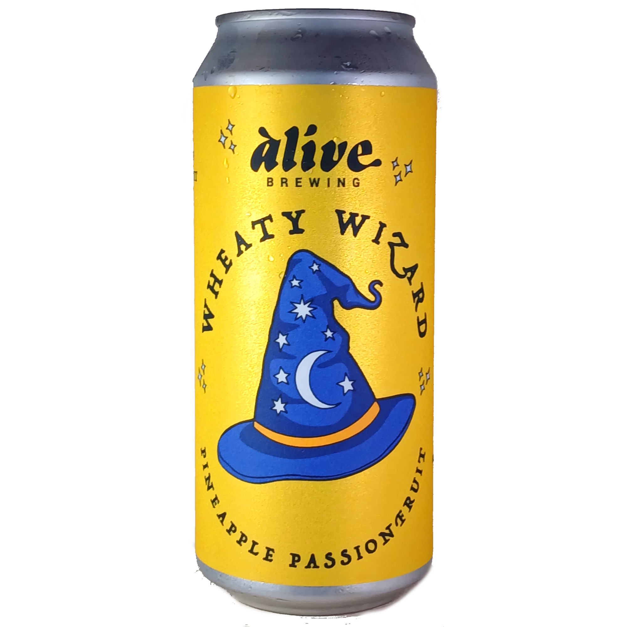 Alive Brewing Wheaty Wizard 04 Pineapple Passionfruit beer Label Full Size