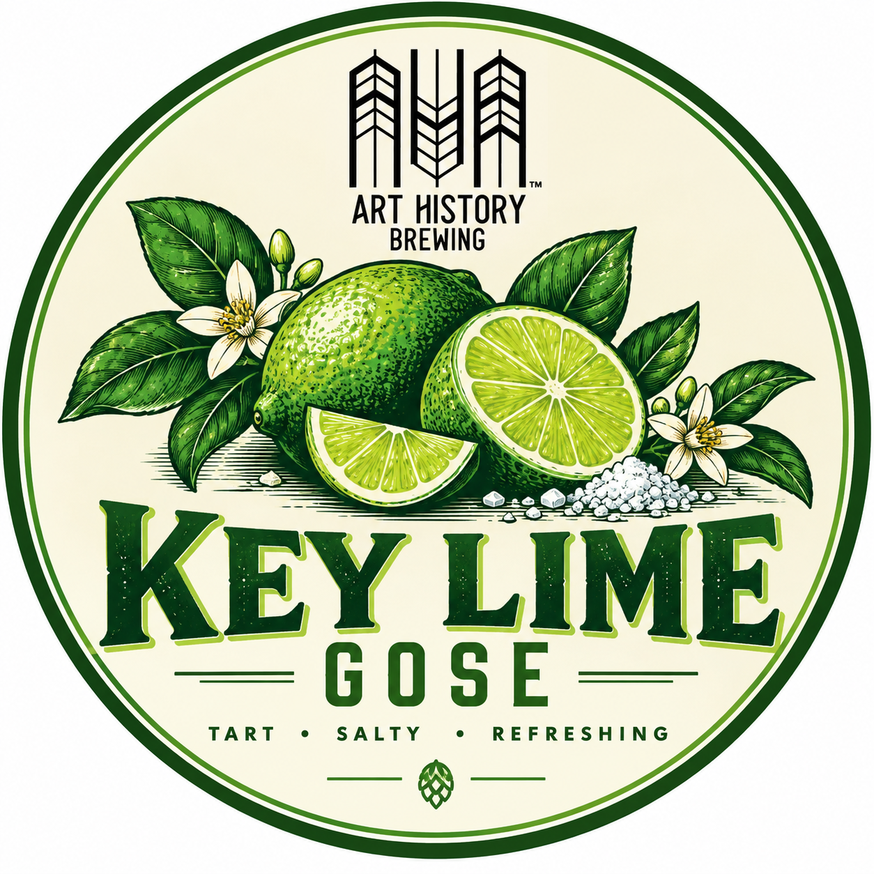 Art History Key Lime Gose beer Label Full Size