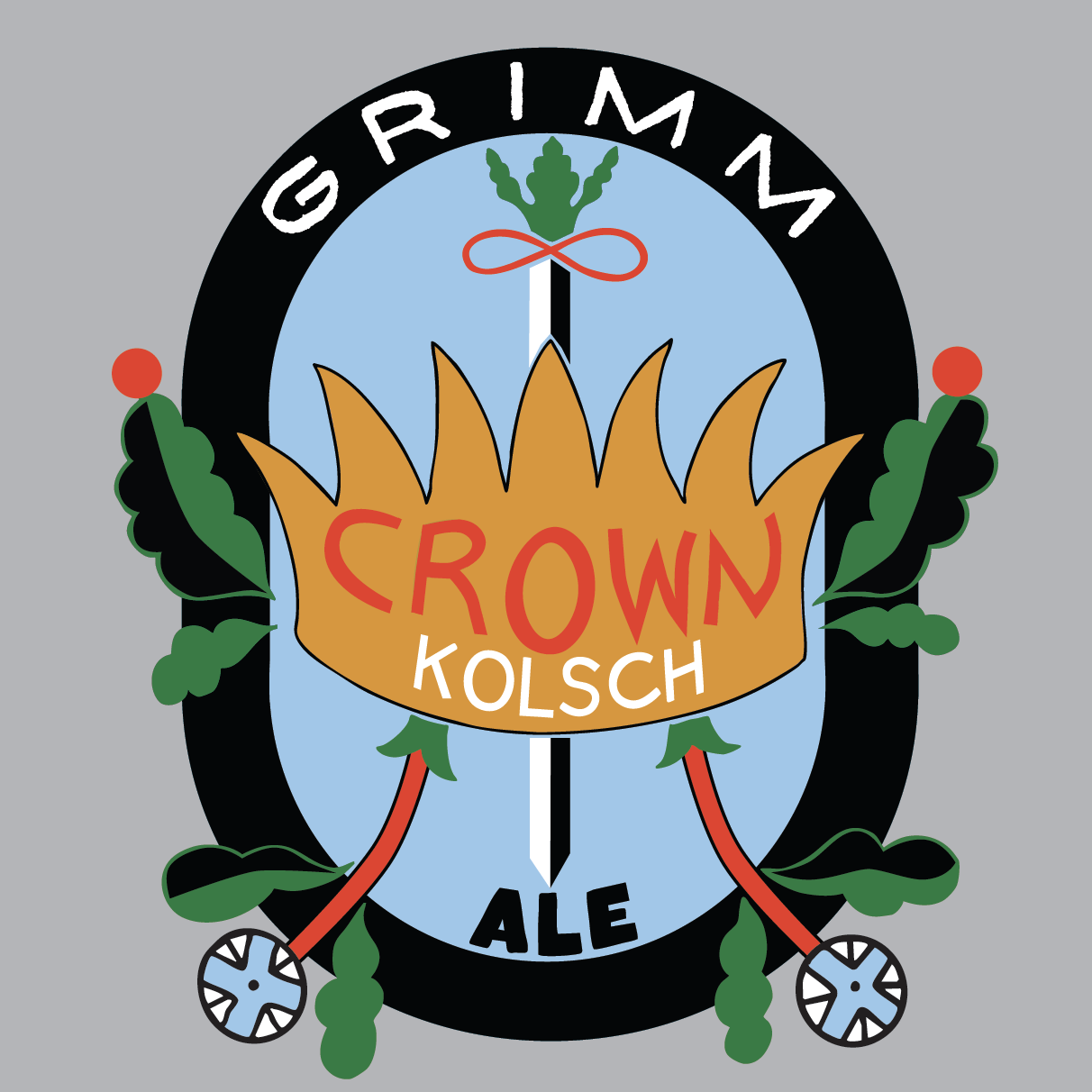 Grimm Crown Kolsch beer Label Full Size