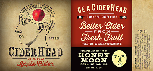 Honeymoon Raspberry CiderHead beer Label Full Size