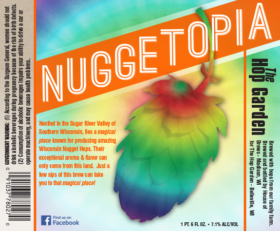 Hop Garden Nuggetopia beer Label Full Size