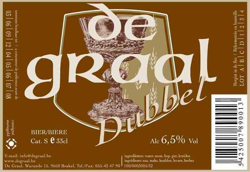 De Graal Dubbel beer Label Full Size