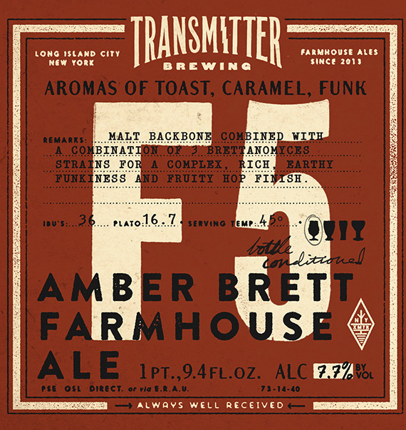 Transmitter F5 Amber Brett Farmhouse beer Label Full Size