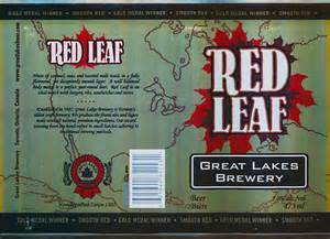 Great Lakes Red Leaf beer Label Full Size