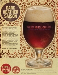 New Belgium Lips of Faith: Dark Heather Saison beer Label Full Size