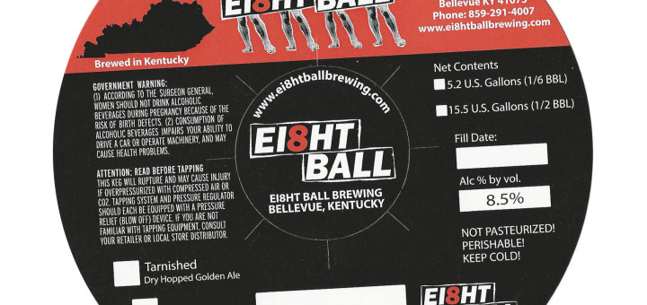 Ei8ht Ball Trippin' beer Label Full Size