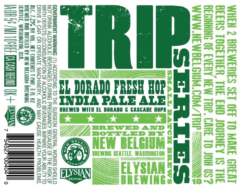 New Belgium + Elysian Trip XX: Dry Hopped Brett beer Label Full Size