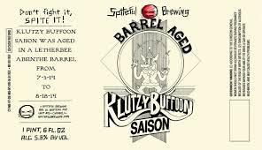 Spiteful Absinthe Barrel Aged Klutzy Bafoon beer Label Full Size