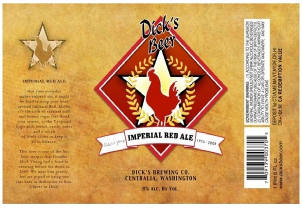 Dick's Imperial Red beer Label Full Size