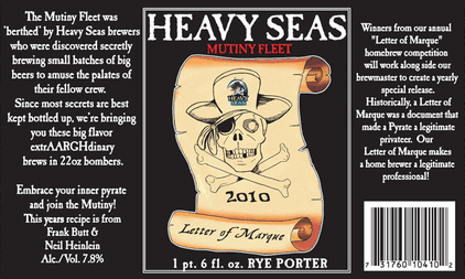 Heavy Seas Letter of Marque beer Label Full Size