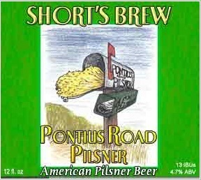 Short's Pontius Road Pilsner beer Label Full Size