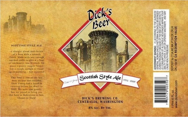 Dick's Scottish Style Ale beer Label Full Size