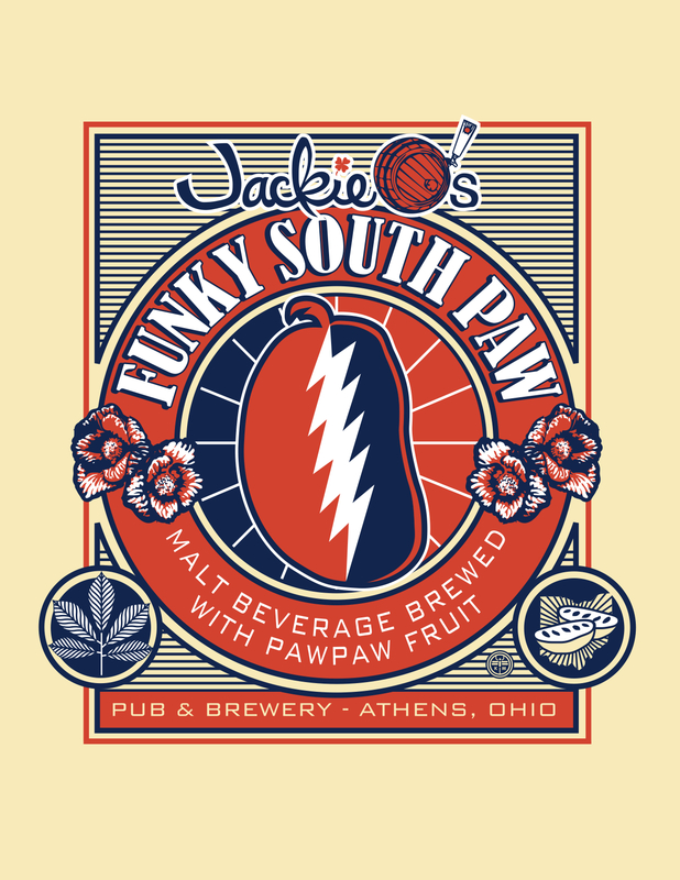 Jackie O's Funky South Paw beer Label Full Size