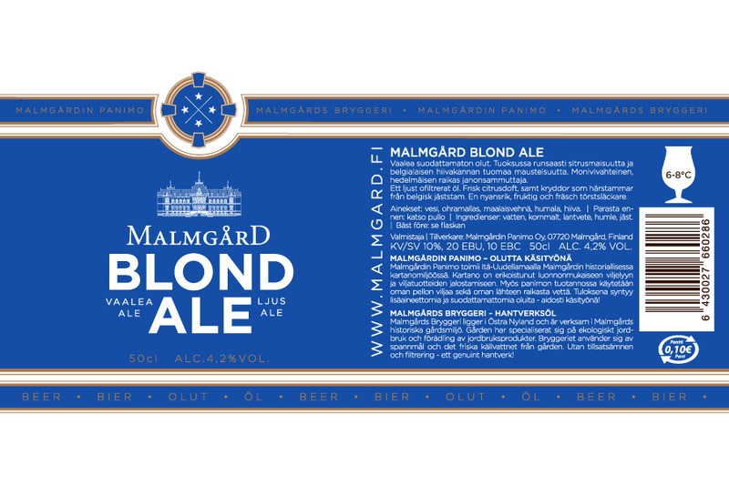 Malmgård Huvila Blonde Waitress beer Label Full Size