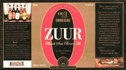 Ommegang Zuur beer Label Full Size