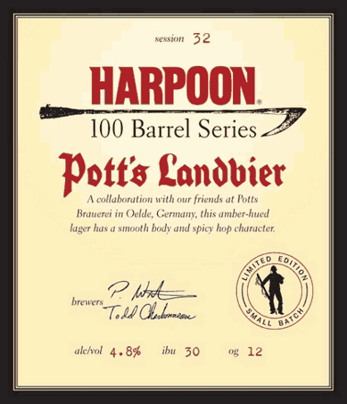 Harpoon Pott's Landbier beer Label Full Size