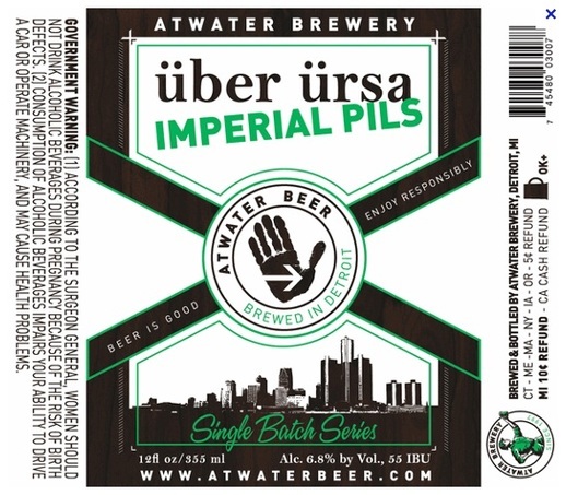 Atwater Uber Ursa Pils beer Label Full Size