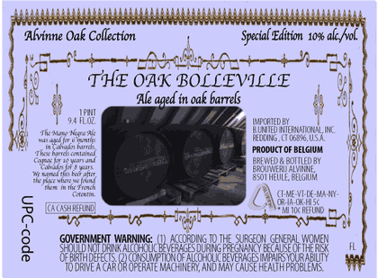 Alvinne The Oak Bolleville beer Label Full Size