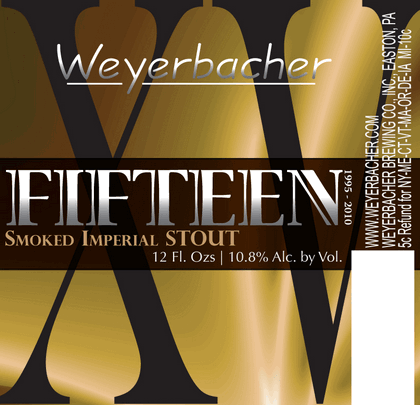 Weyerbacher 15 beer Label Full Size