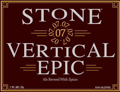 Stone Vertical Epic 07.07.07 Wine Barrel beer Label Full Size