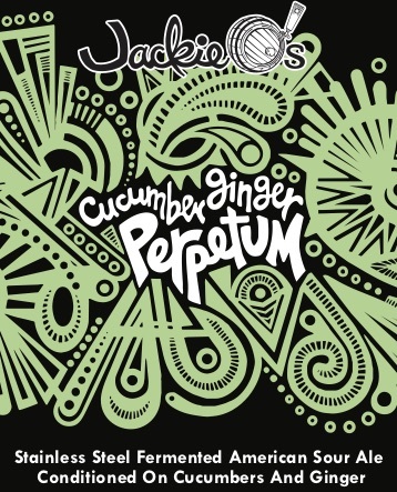 Jackie O's Cucumber Ginger Perpetum beer Label Full Size