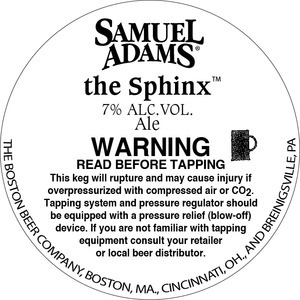 Sam Adams The Sphinx beer Label Full Size