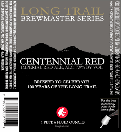 Long Trail Centennial Red beer Label Full Size
