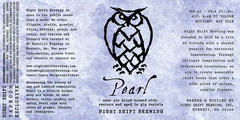 Night Shift Pearl beer Label Full Size