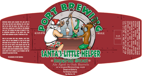 Port Santas Little Helper 2008 beer Label Full Size