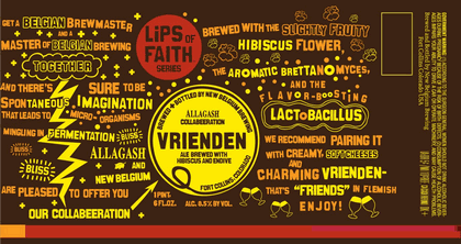 New Belgium + Allagash Vrienden beer Label Full Size
