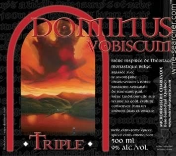 Charlevoix Dominus Vobiscum Triple beer Label Full Size