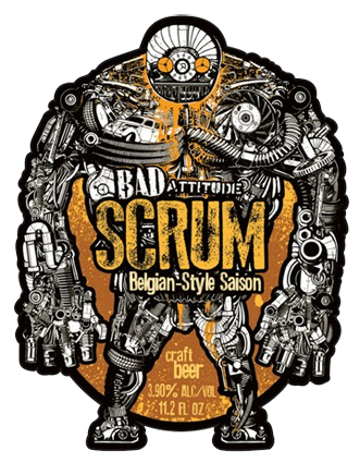 Bad Attitude Scrum beer Label Full Size