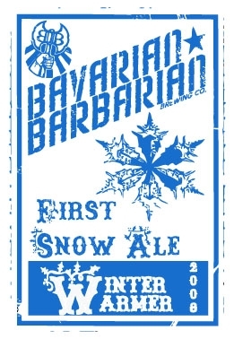 Bavarian Barbarian First Snow beer Label Full Size