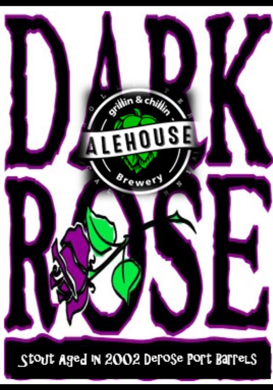 Grillin & Chillin Alehouse Dark Rose Stout beer Label Full Size