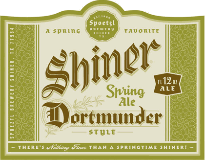 Shiner Dortmunder Style Spring Ale beer Label Full Size