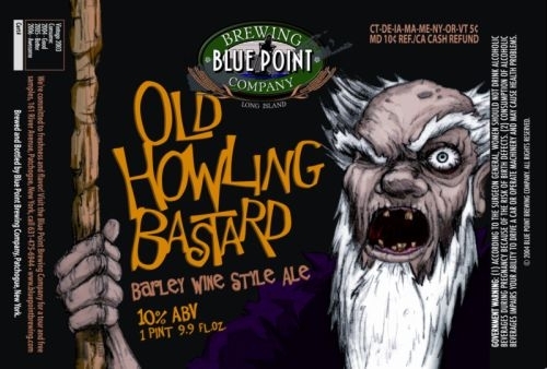 Blue Point Old Howling Bastard 2009 beer Label Full Size