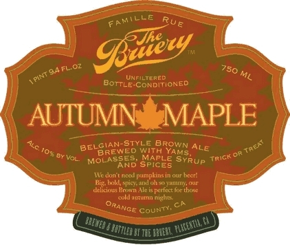 Bruery Autumn Maple 2009 beer Label Full Size