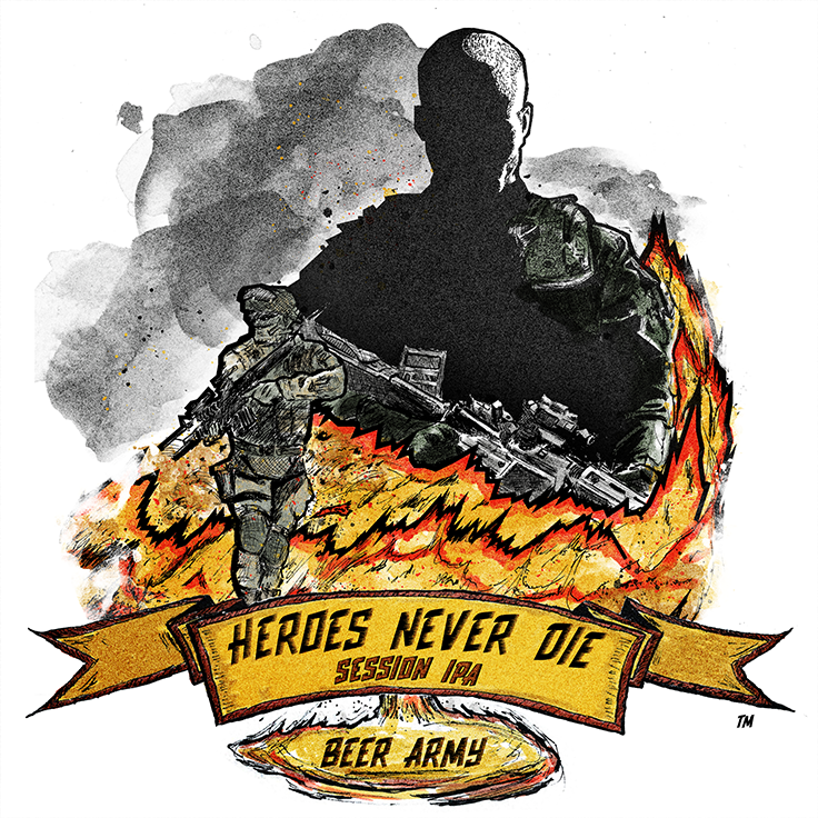Beer Army Heroes Never Die beer Label Full Size