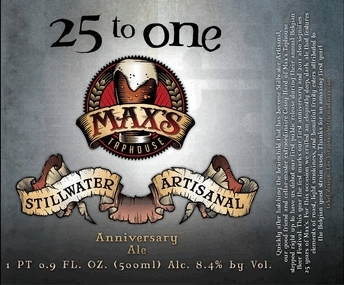 Stillwater Max's 25 to One beer Label Full Size