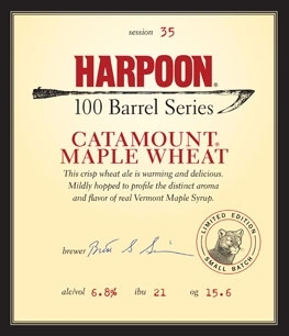 Harpoon Catamount Maple Wheat beer Label Full Size