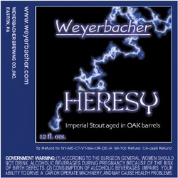 Weyerbacher Heresy 2008 beer Label Full Size