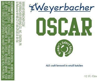 Weyerbacher Oscar beer Label Full Size