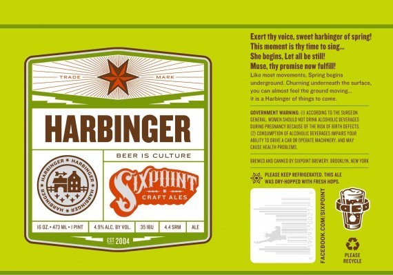 Sixpoint Harbinger beer Label Full Size