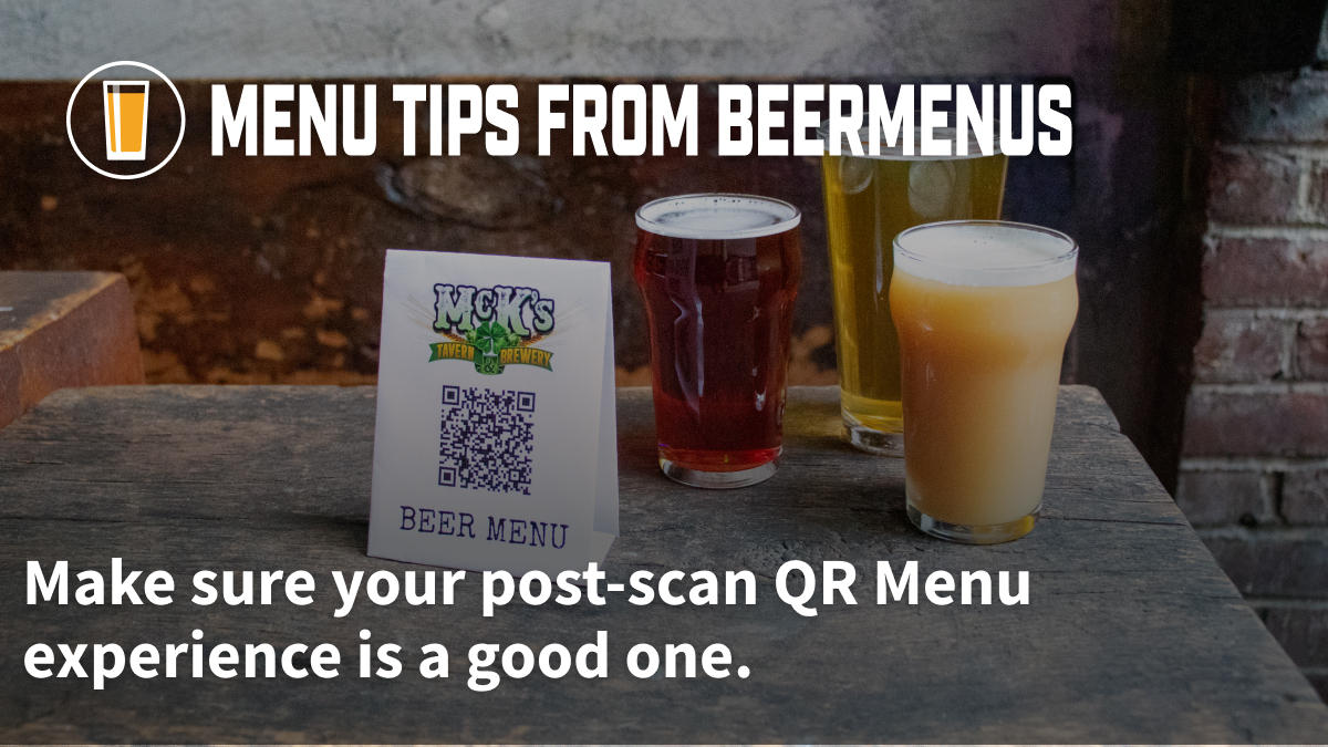 It's not enough to just provide a QR Menu. The experience needs to be good. 