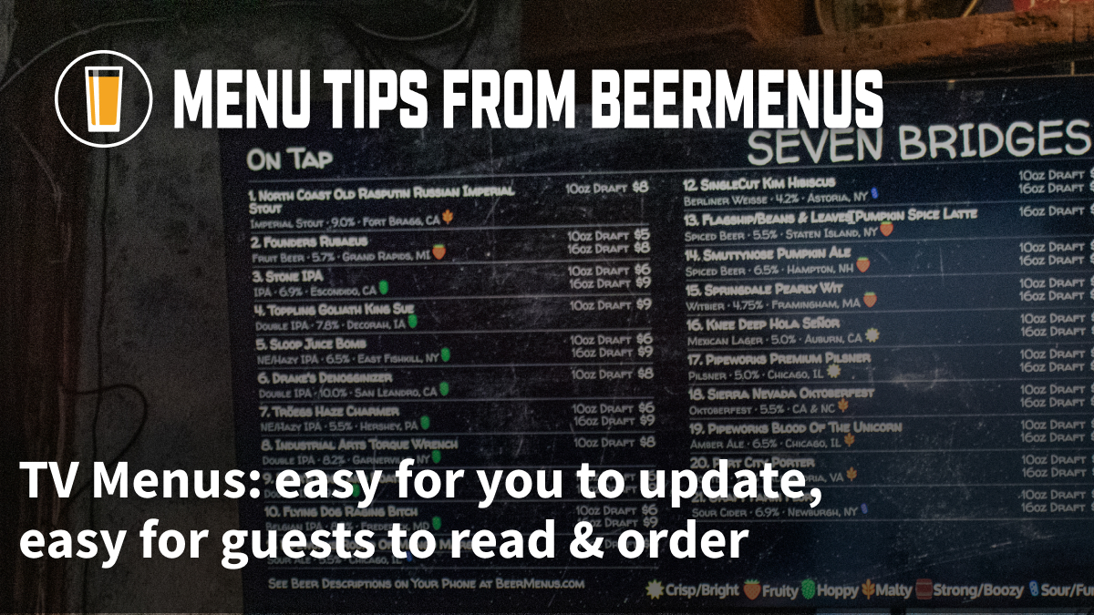 TV Menus could be your answer for easy, customer-friendly menus