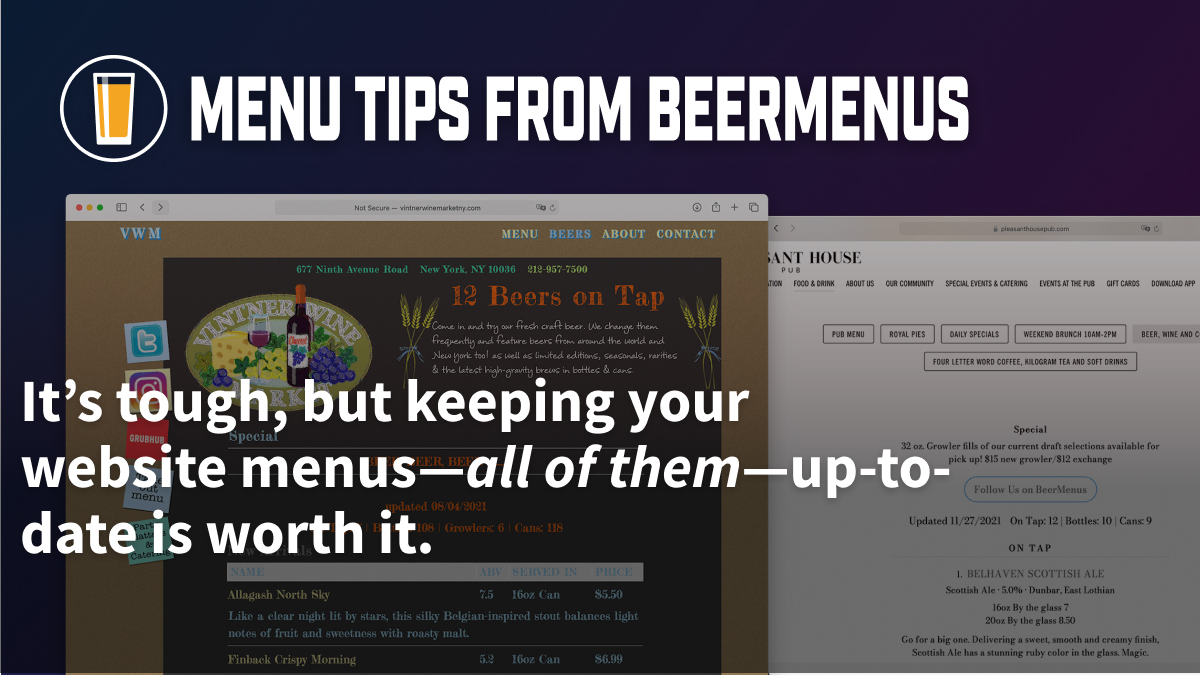 Keep your website menu up-to-date. It's worth it. 