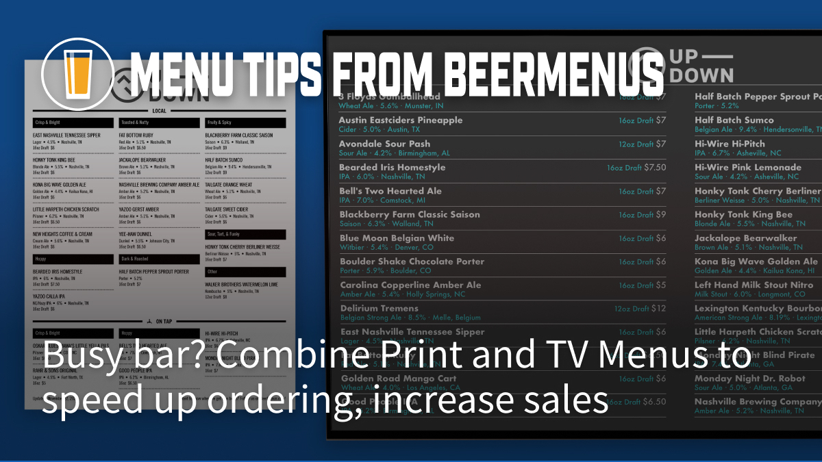 Serve more customers, faster by combining Print + TV menus