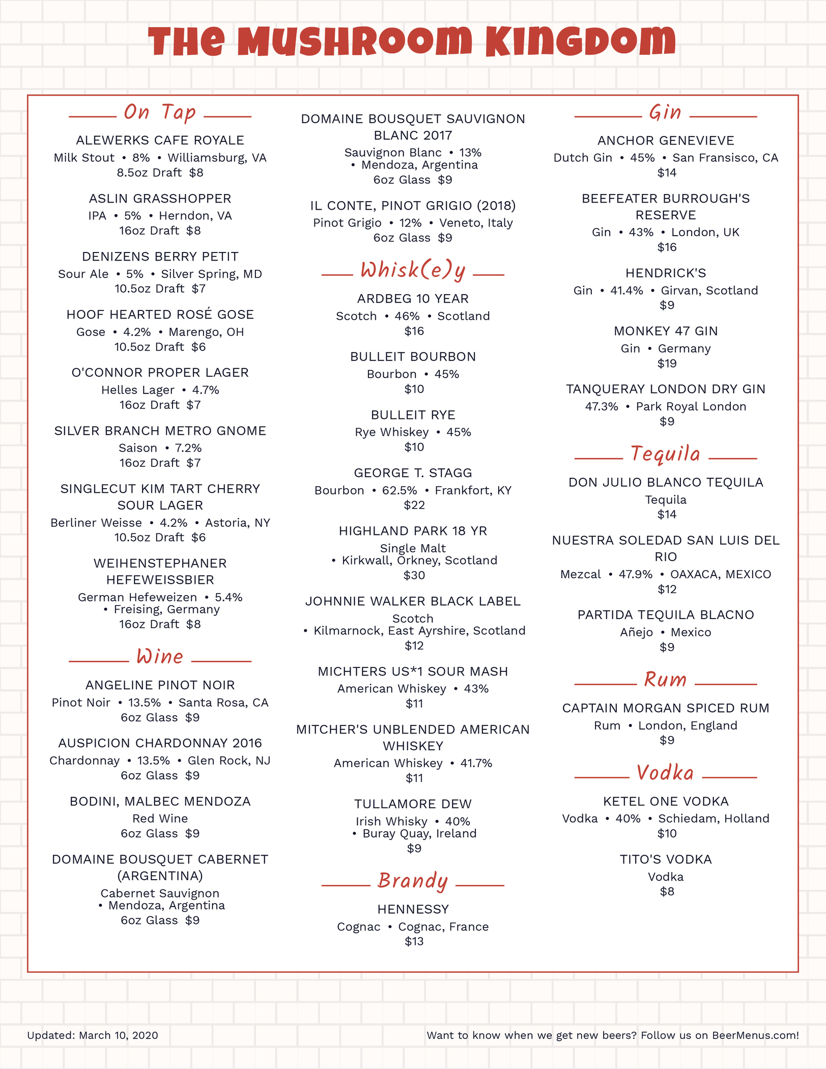 Create a print beer menu with one click